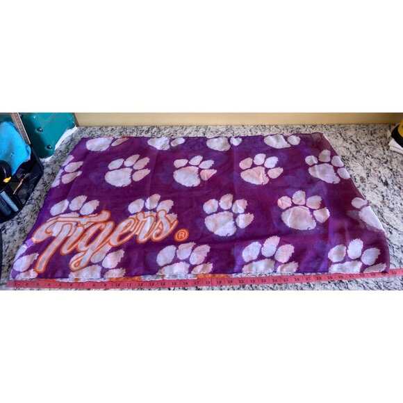 Womens Infinity Scarf Clemson Tigers Paw Print Purple Orange Lightweight College - Picture 5 of 8
